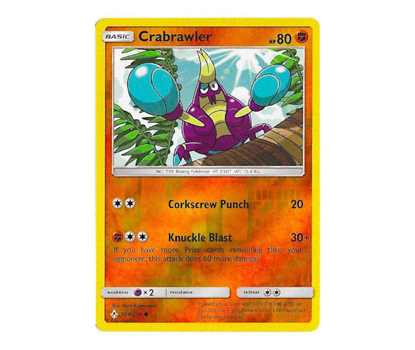 crabrawler pokemon card Pokemon TCG: Crabrawler 104/214 (Reverse Holo)