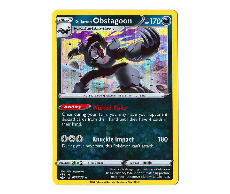 Pokemon: Galarian Obstagoon 037/073 (Holo) - Champion's Path | Romulus Games