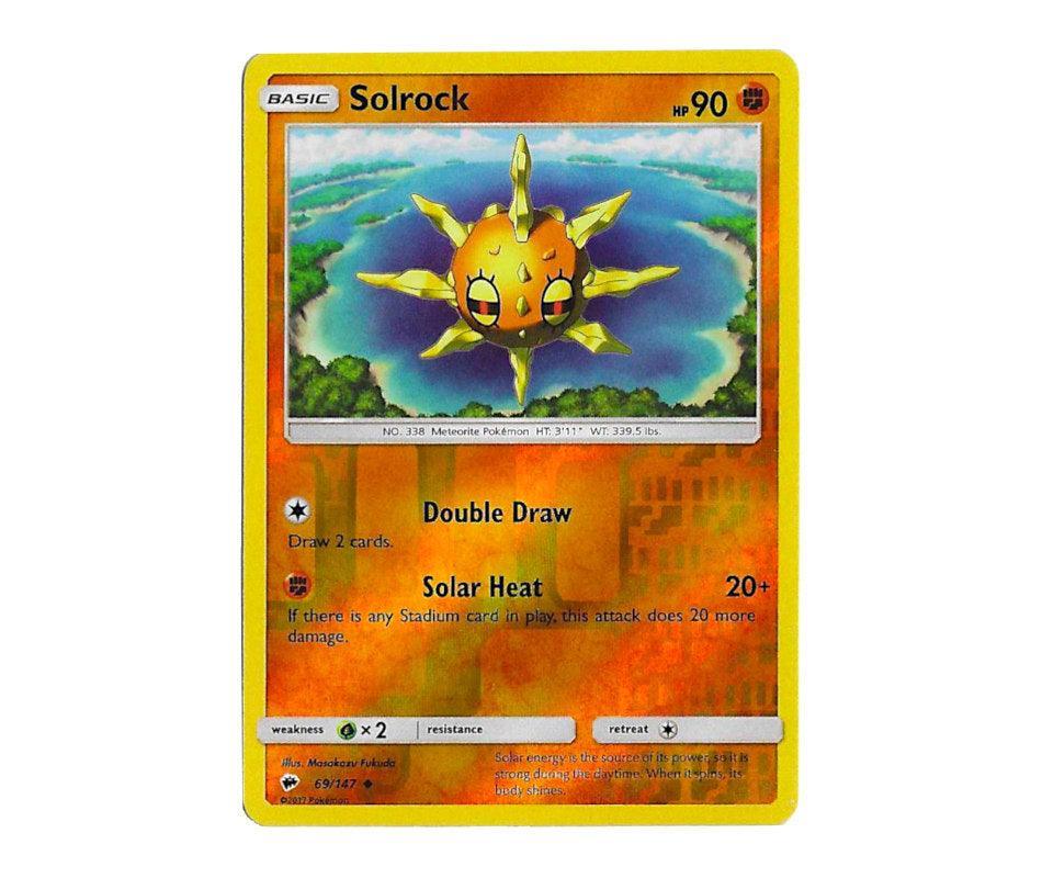 Pokemon TCG: Solrock 69/147 (Reverse Holo) - Burning Shadows Romulus Games Pokemon TCG: Solrock 69/147 (Reverse Holo) - Burning Shadows Romulus Games