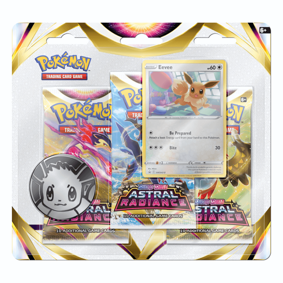 Pokemon: Sword & Shield Astral Radiance - 3 Pack Blister: Eevee | Romulus Games