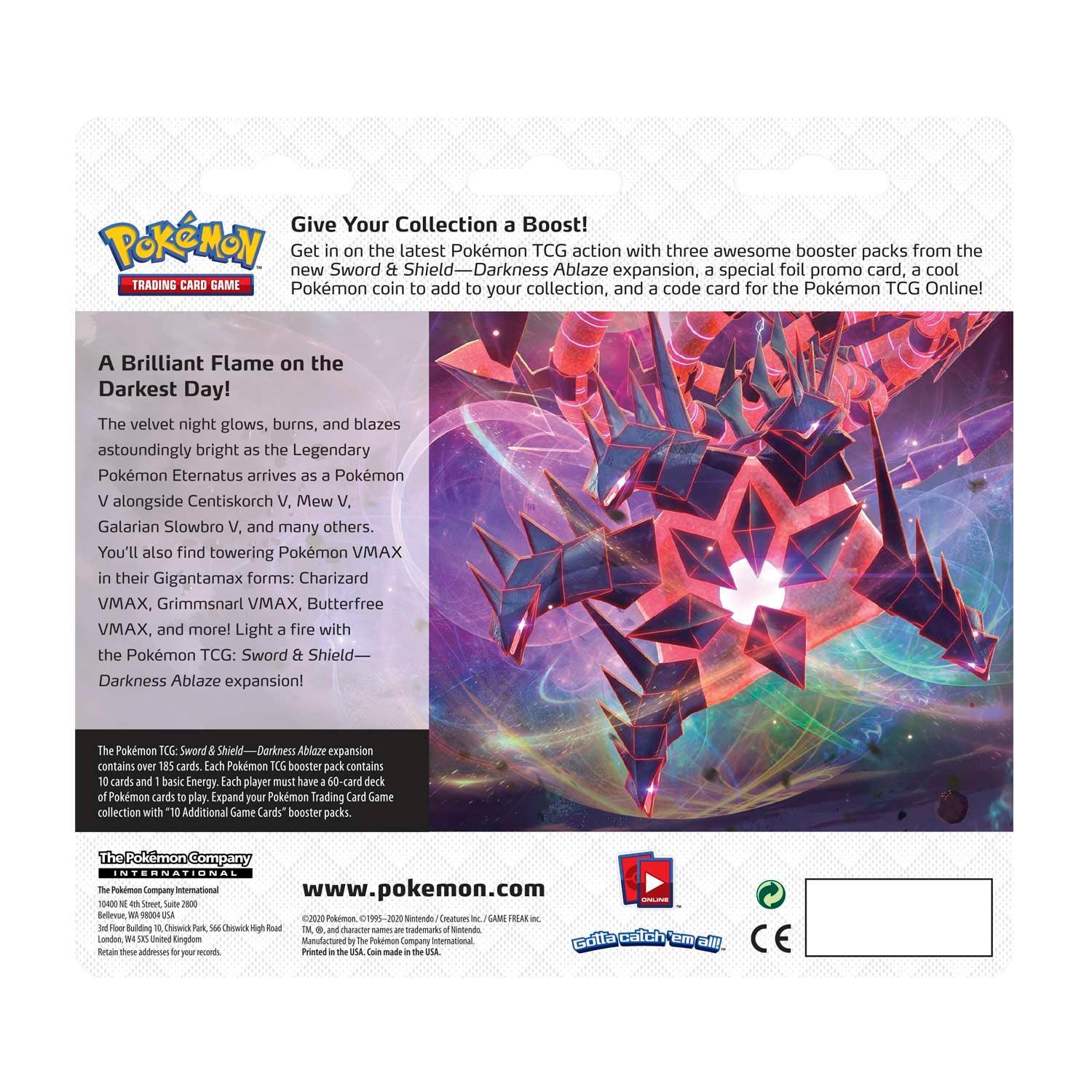 Pokemon: Sword & Shield Darkness Ablaze - 3 Pack Blister: Flareon | Romulus Games