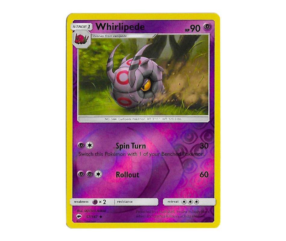 Pokemon TCG: Whirlipede 57/147 (Reverse Holo) - Burning Shadows Romulus Games Pokemon TCG: Whirlipede 57/147 (Reverse Holo) - Burning Shadows Romulus Games