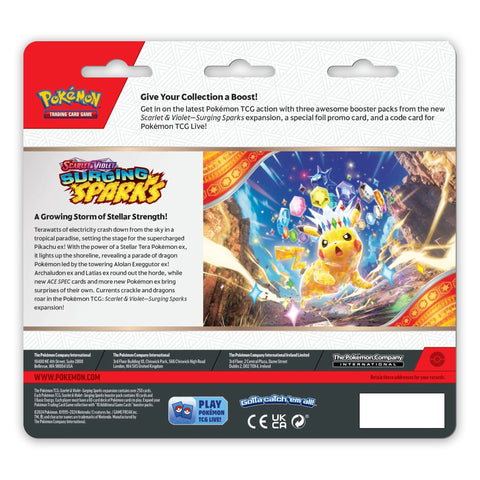 Scarlet & Violet Surging Sparks - 3 Pack Blister