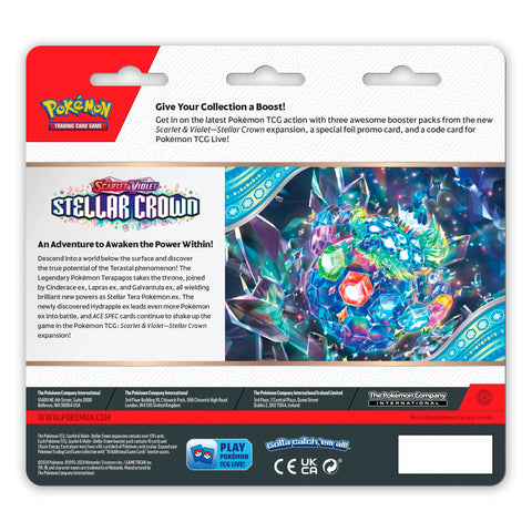 Scarlet & Violet Stellar Crown - 3 Pack Blister