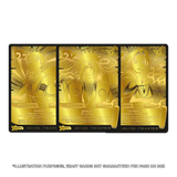 Naruto Mythos TCG Shinobi Shiren Set 2 22K gold chase cards Gaara Jiraiya and Tsunade for illustration purposes