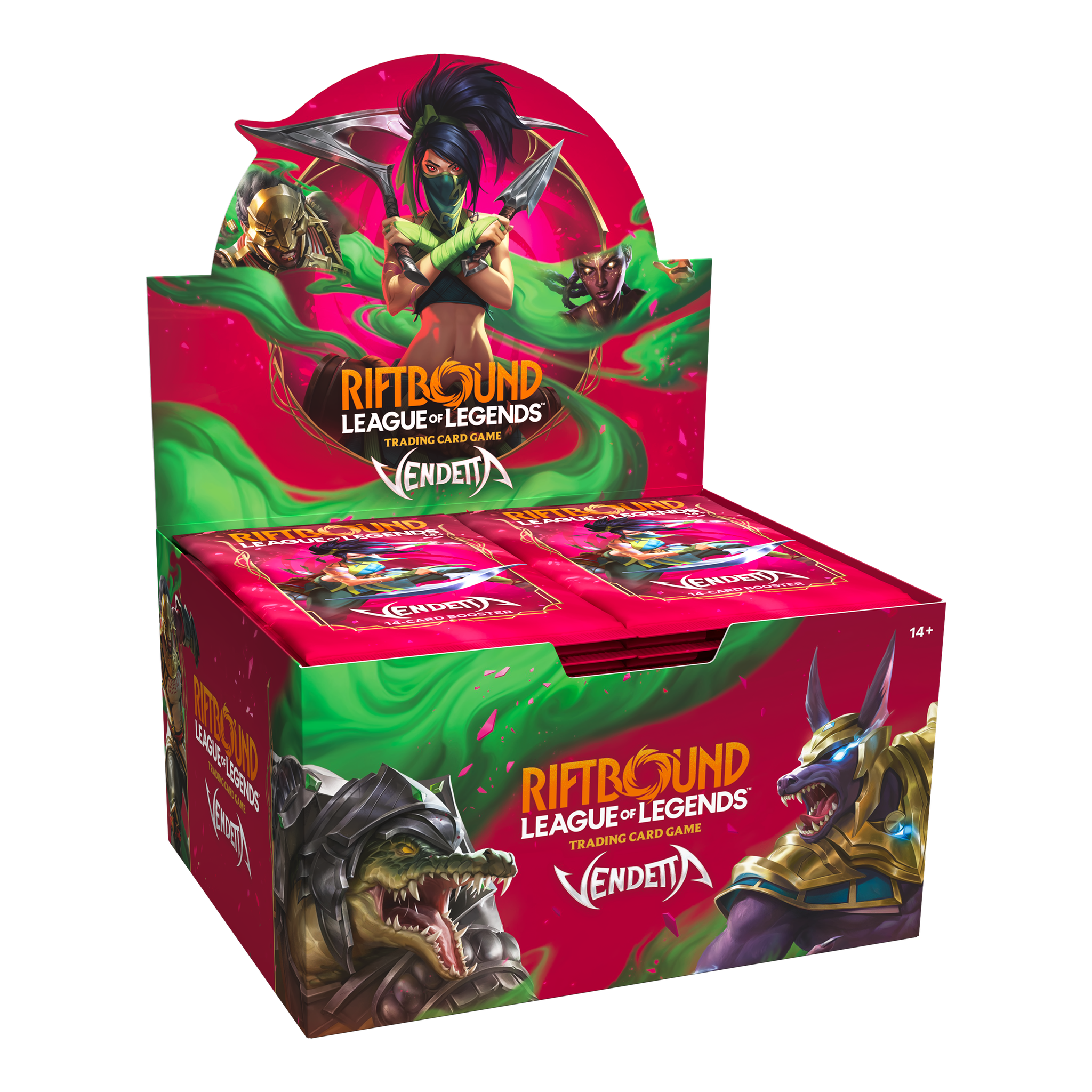 Riftbound League of Legends TCG Vendetta booster box left angle