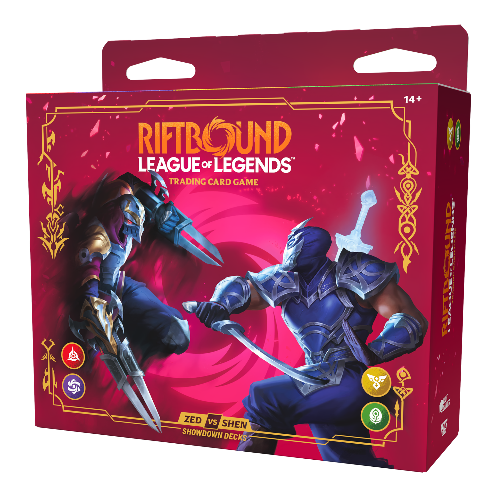 Riftbound Vendetta Showdown Decks Zed vs Shen right angle