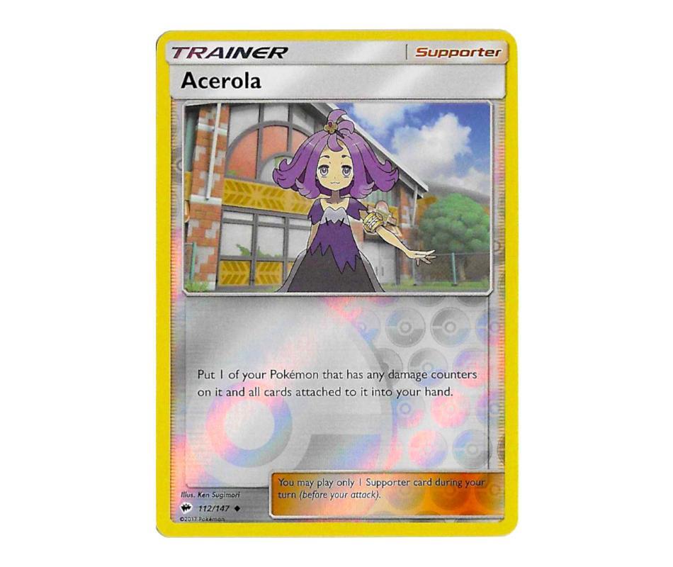 Pokemon: Acerola 112/147 (Reverse Holo) - Burning Shadows | Romulus Games