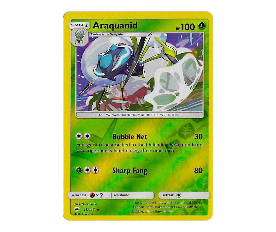 Pokemon: Araquanid 15/147 (Reverse Holo) - Burning Shadows | Romulus Games