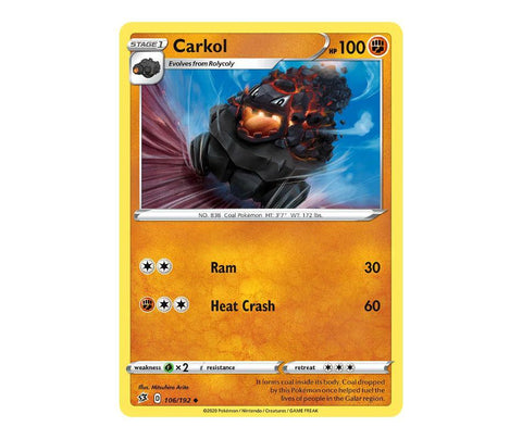 Pokemon: Carkol 106/192 - Rebel Clash | Romulus Games