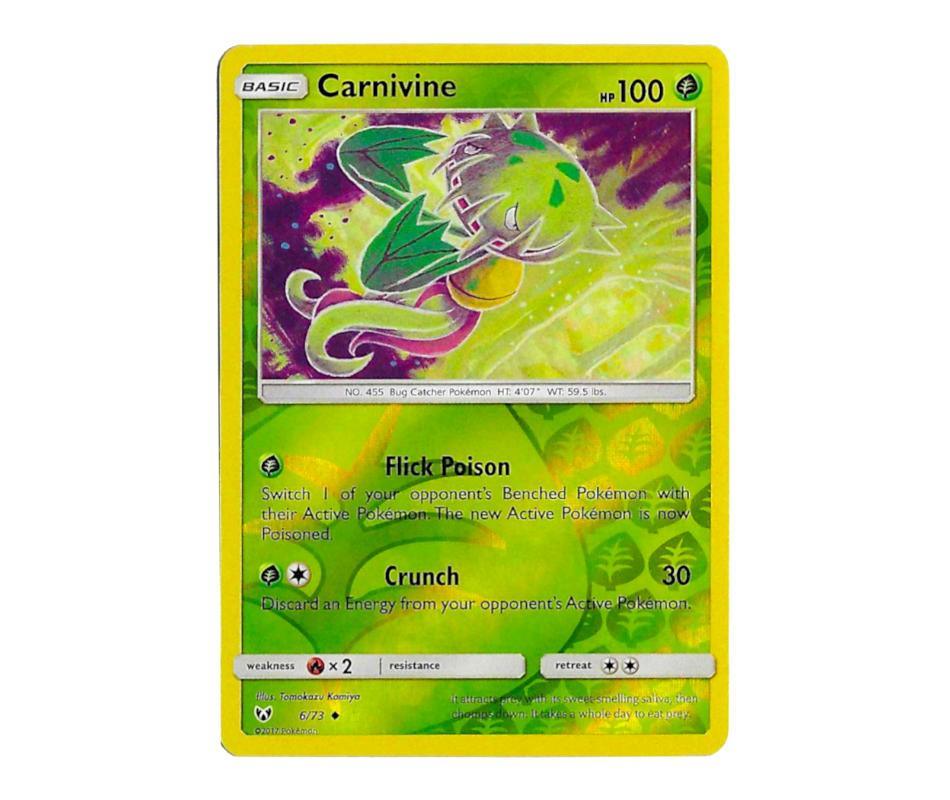 Pokemon: Carnivine 6/73 (Reverse Holo) - Shining Legends | Romulus Games