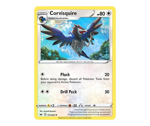 Pokemon: Corvisquire 151/202 - Sword & Shield | Romulus Games