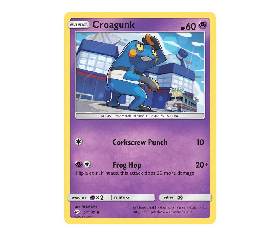 Pokemon: Croagunk 54/147 - Burning Shadows | Romulus Games