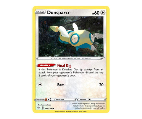 Pokemon: Dunsparce 137/189 - Darkness Ablaze | Romulus Games