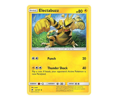 Pokemon: Electabuzz 42/147 - Burning Shadows | Romulus Games