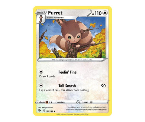 Pokemon: Furret 136/189 - Darkness Ablaze | Romulus Games