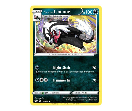 Pokemon: Galarian Linoone 118/202 - Sword & Shield | Romulus Games