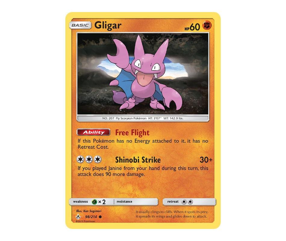 Pokemon: Gligar 98/214 - Unbroken Bonds | Romulus Games