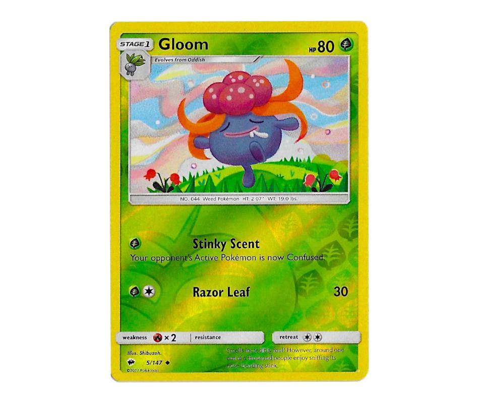 Pokemon: Gloom 5/147 (Reverse Holo) - Burning Shadows | Romulus Games