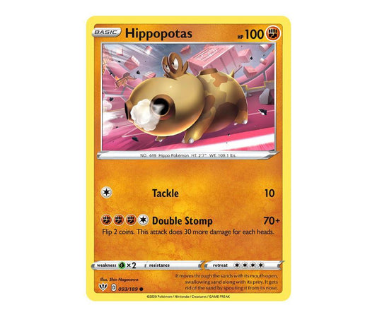 Pokemon: Hippopotas 093/189 - Darkness Ablaze | Romulus Games