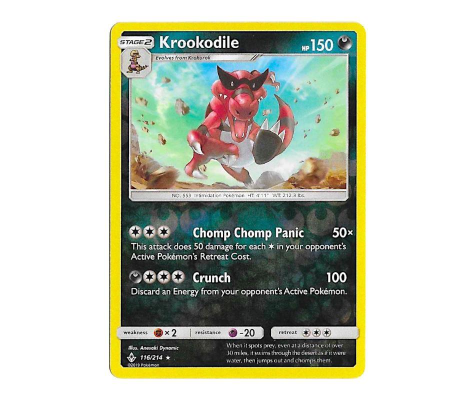 Pokemon: Krookodile 116/214 (Reverse Holo) - Unbroken Bonds | Romulus Games