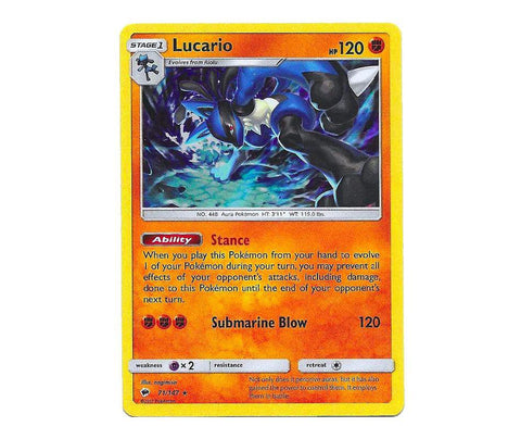 Pokemon: Lucario 71/147 (Holo) - Burning Shadows | Romulus Games