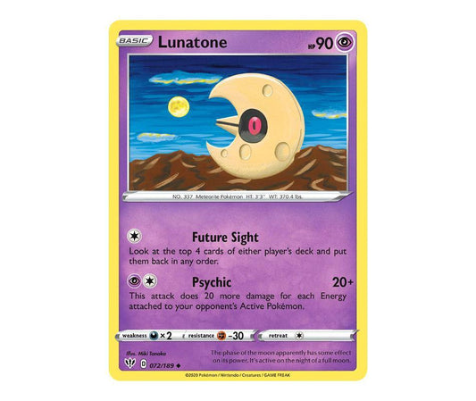 Pokemon: Lunatone 072/189 - Darkness Ablaze | Romulus Games