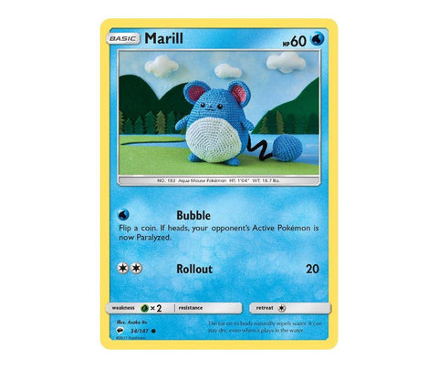 Pokemon: Marill 34/147 - Burning Shadows | Romulus Games