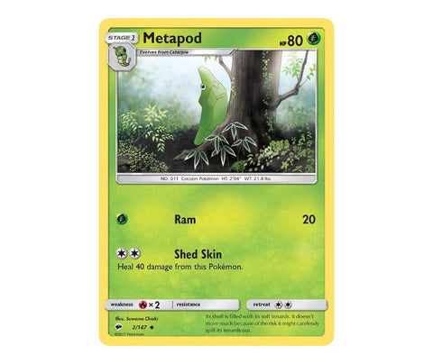 Pokemon: Metapod 2/147 - Burning Shadows | Romulus Games