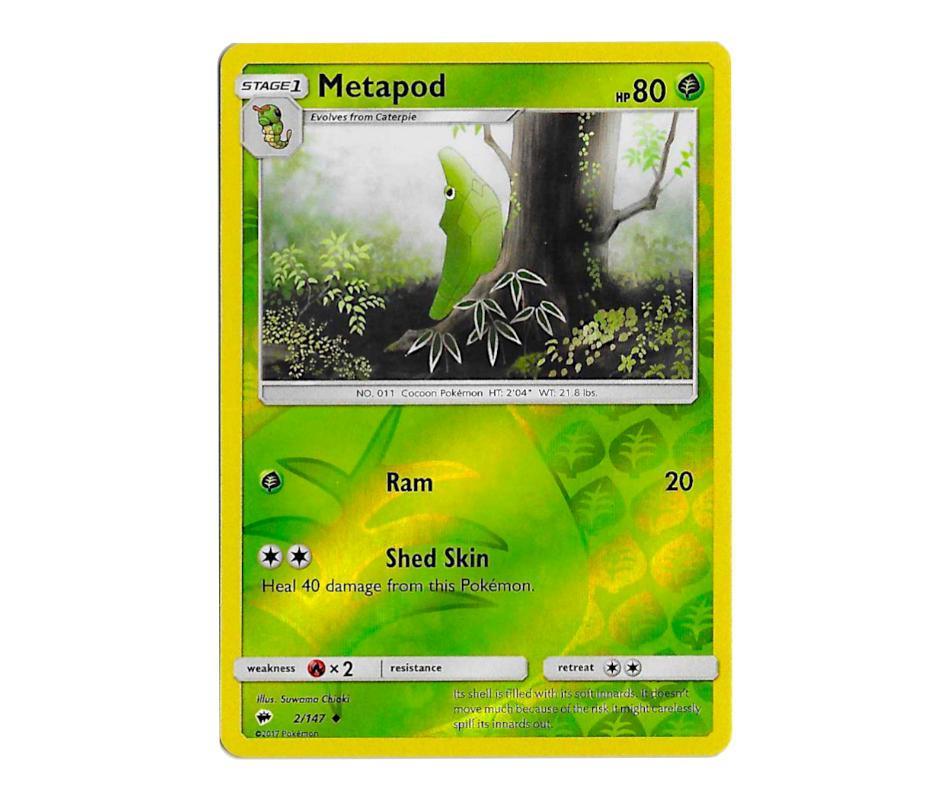 Pokemon: Metapod 2/147 (Reverse Holo) - Burning Shadows | Romulus Games