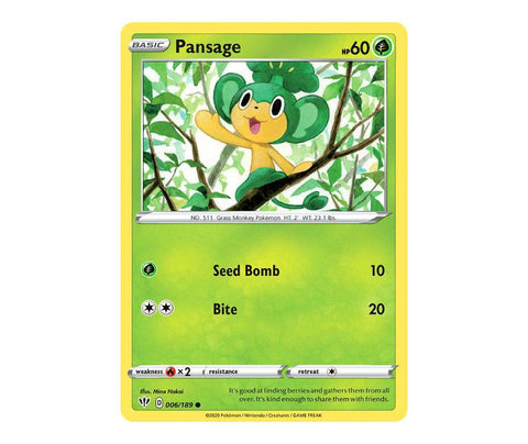 Pokemon: Pansage 006/189 - Darkness Ablaze | Romulus Games