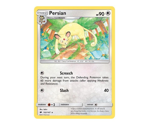 Pokemon: Persian 102/147 - Burning Shadows | Romulus Games