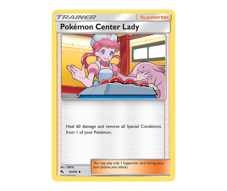 Pokemon: Pokemon Center Lady 64/68 - Hidden Fates | Romulus Games