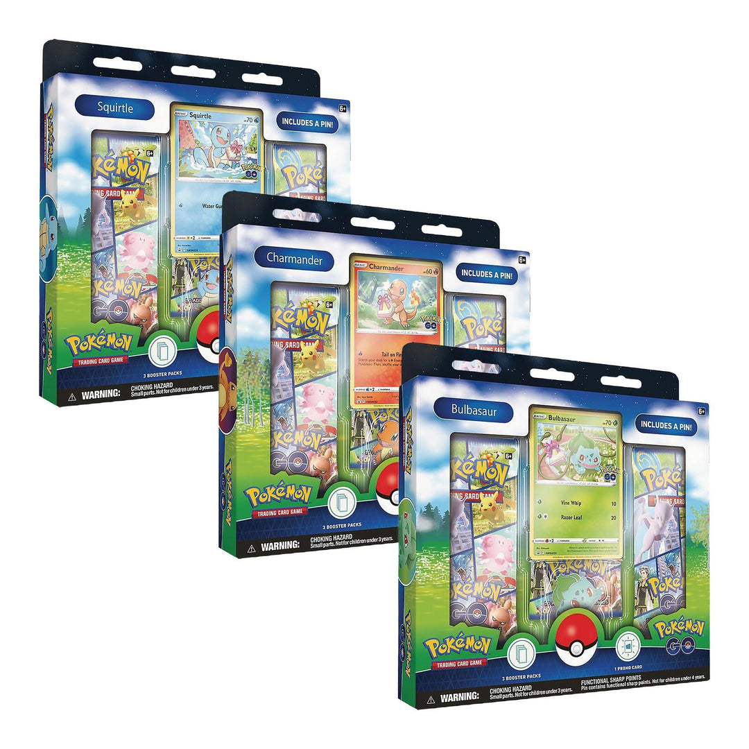 Pokemon: Pokemon GO - Pin Collection: Bulbasaur, Charmander & Squirtle (Set of 3) | Romulus Games