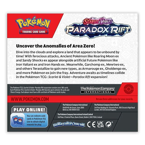Pokemon: Scarlet & Violet Paradox Rift - Booster Box: Sealed Case (6 Booster Boxes) | Romulus Games
