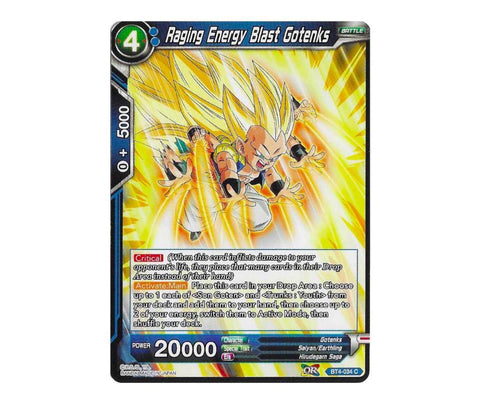 Dragon Ball Super: Raging Energy Blast Gotenks BT4-034 - Colossal Warfare | Romulus Games