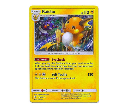 Pokemon: Raichu 41/147 (Holo) - Burning Shadows | Romulus Games