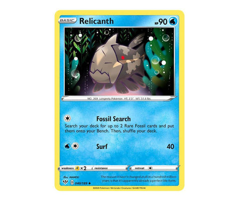 Pokemon: Relicanth 040/189 - Darkness Ablaze | Romulus Games