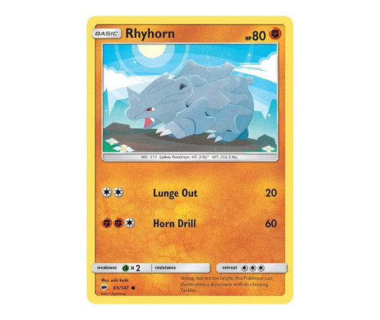 Pokemon: Rhyhorn 65/147 - Burning Shadows | Romulus Games