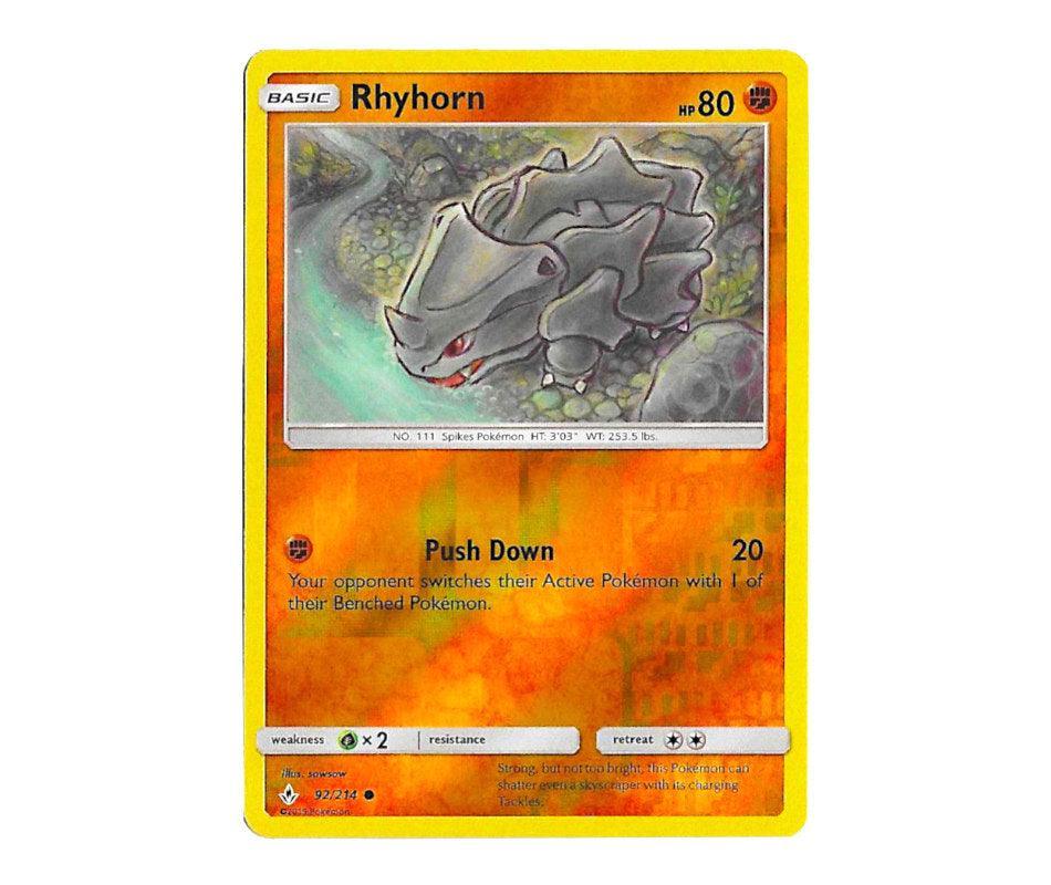 Pokemon: Rhyhorn 92/214 (Reverse Holo) - Unbroken Bonds | Romulus Games