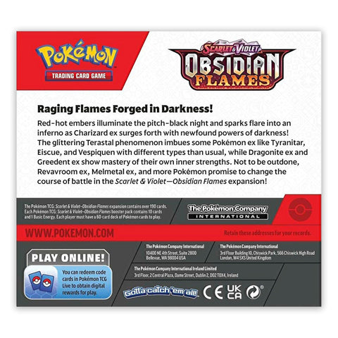 Pokemon: Scarlet & Violet Obsidian Flames - Booster Box: Sealed Case (6 Booster Boxes) | Romulus Games