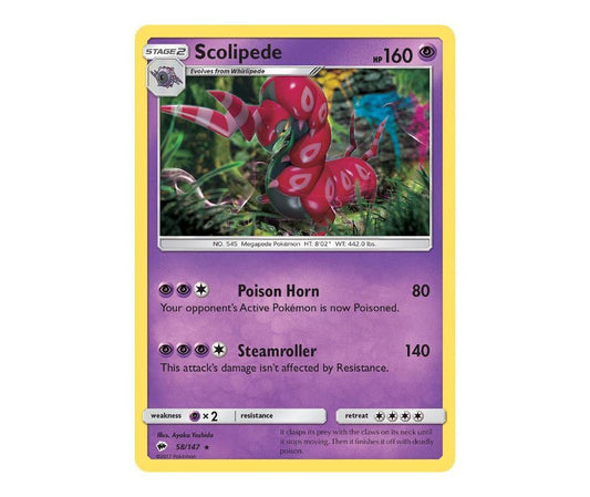 Pokemon: Scolipede 58/147 - Burning Shadows | Romulus Games