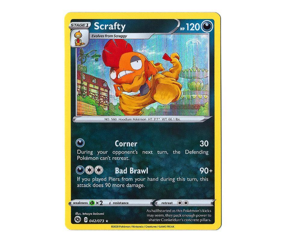 Pokemon: Scrafty 042/073 (Holo) - Champion's Path | Romulus Games