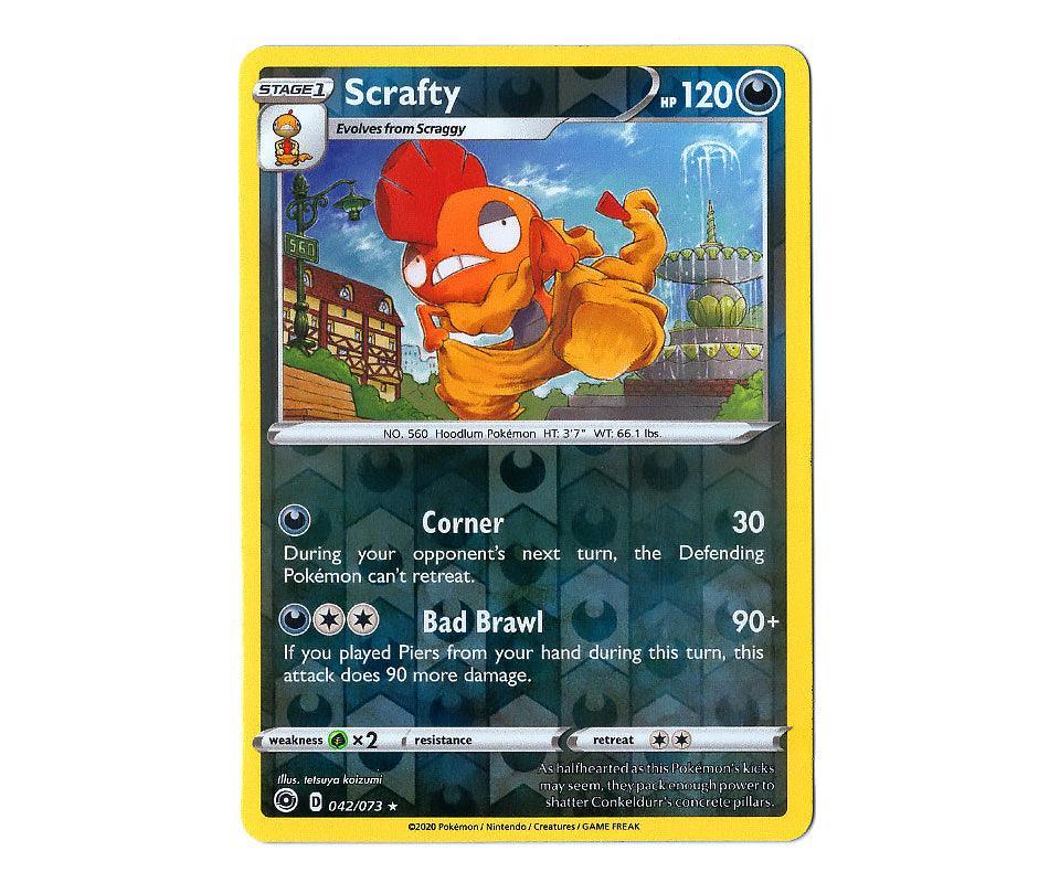 Pokemon: Scrafty 042/073 (Reverse Holo) - Champion's Path | Romulus Games