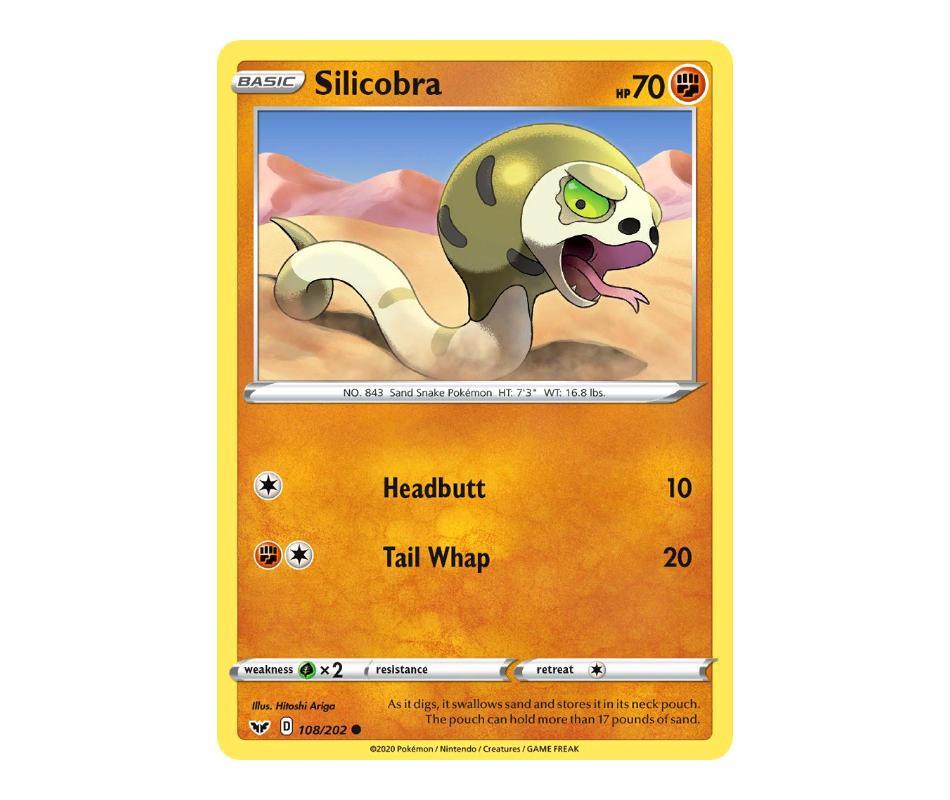 Pokemon: Silicobra 108/202 - Sword & Shield | Romulus Games