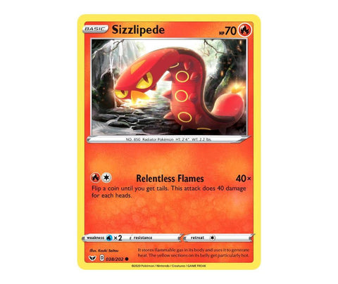 Pokemon: Sizzlipede 038/202 - Sword & Shield | Romulus Games