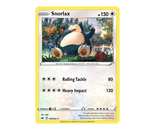Pokemon: Snorlax 140/202 - Sword & Shield | Romulus Games