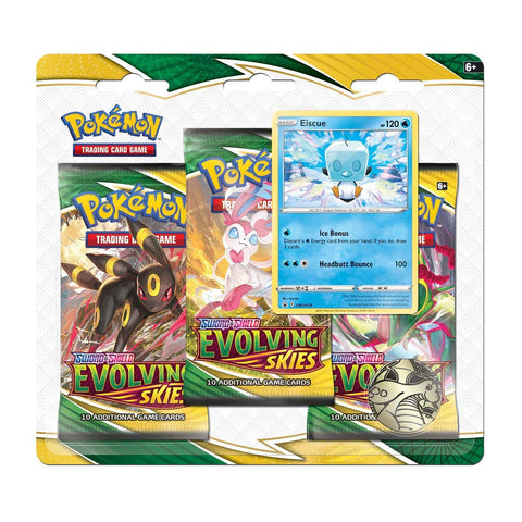 Pokemon: Sword & Shield Evolving Skies - 3 Pack Blister: Eiscue | Romulus Games