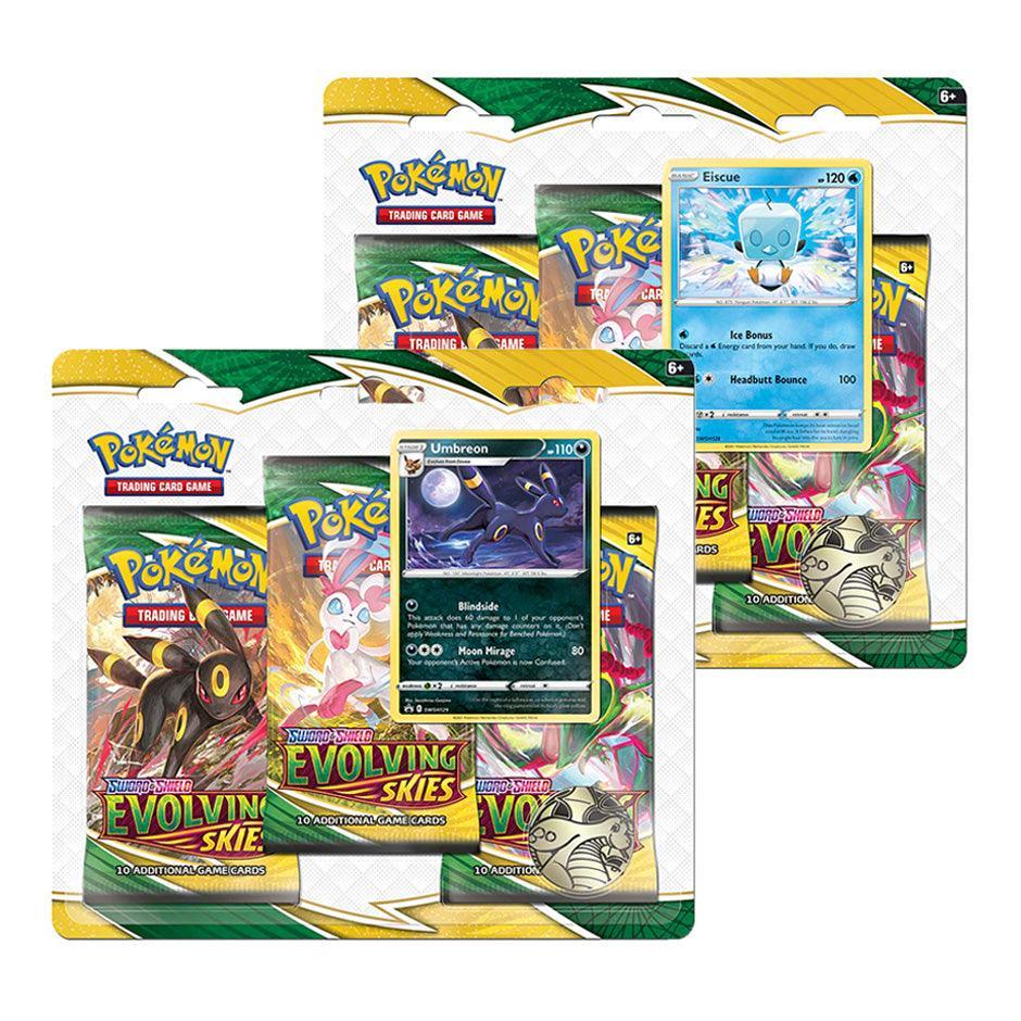 Pokemon: Sword & Shield Evolving Skies - 3 Pack Blister: Eiscue & Umbreon | Romulus Games