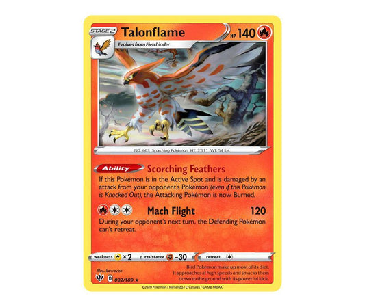Pokemon: Talonflame 032/189 - Darkness Ablaze | Romulus Games